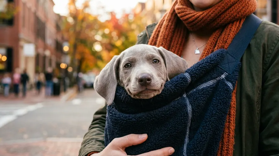 Puppy in chest carrier | Airline-Approved Carriers Puppy in chest carrier