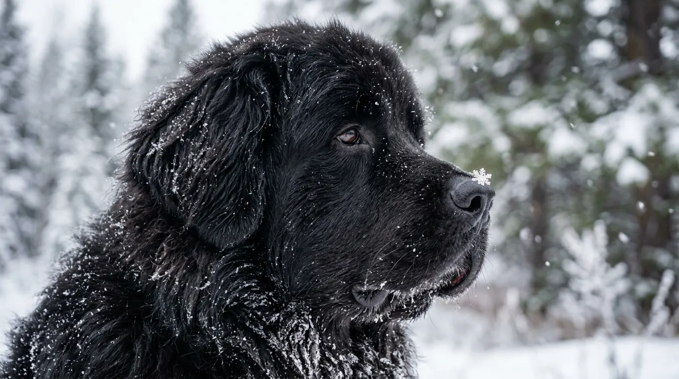 Newfoundland dog in winter | Anxiety Vests & Surgical Bodysuits Newfoundland dog in winter — Anxiety Vests & Surgical Bodysuits