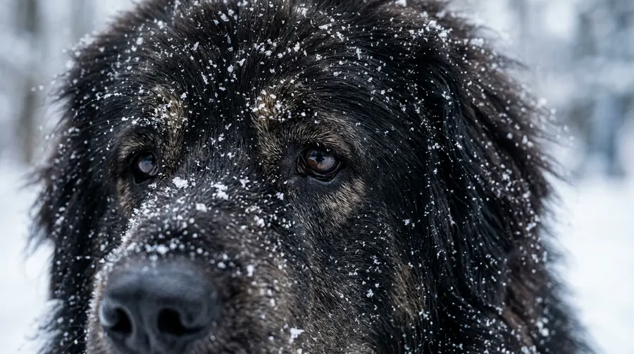 Tibetan Mastiff in snow