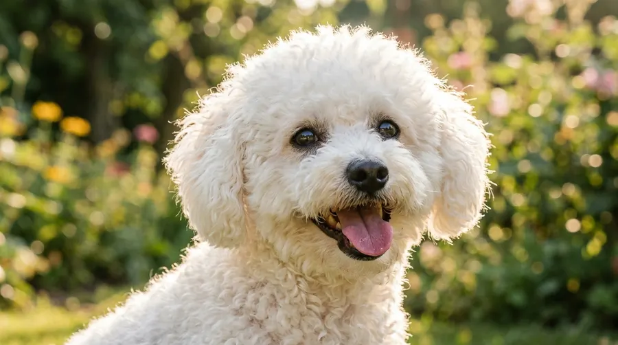 Smiling Bichon Frise panting