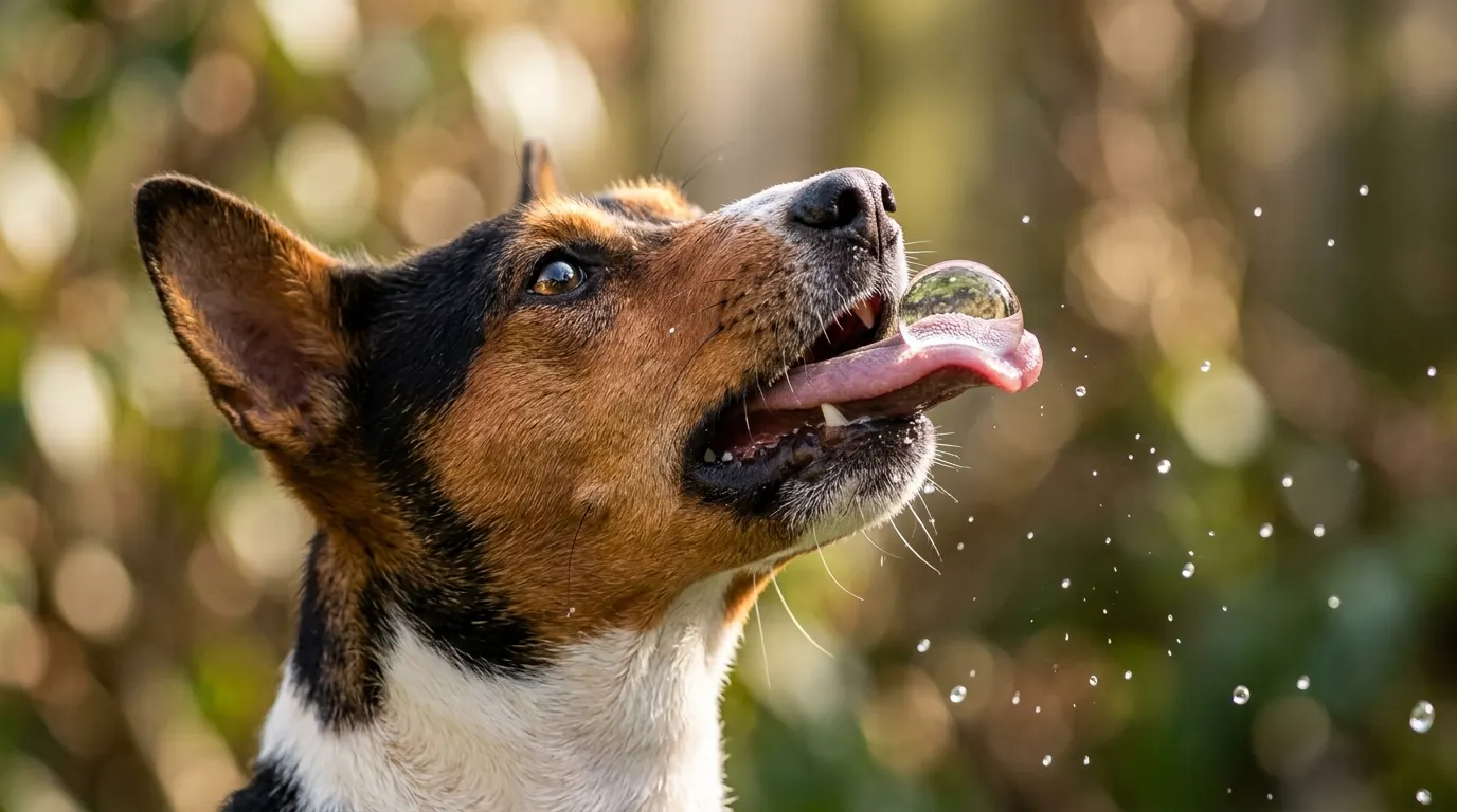 Basenji catching water droplet — best dog deshedding brush