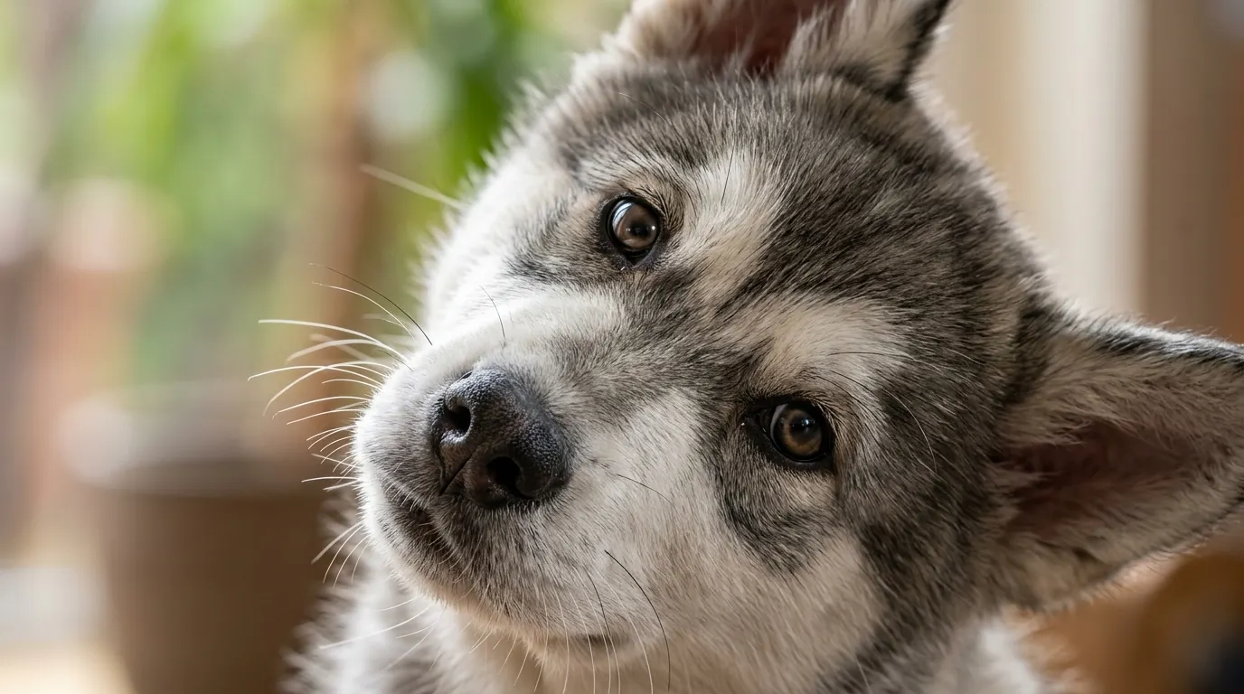 Alaskan Malamute tilting head — best dog food by life stage and breed size