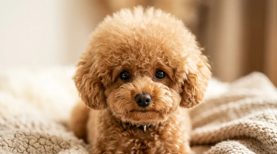 Apricot Toy Poodle portrait
