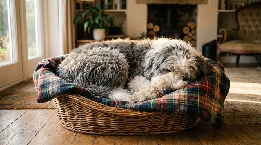 Dog sleeping in basket | best dog playpens Dog sleeping in basket