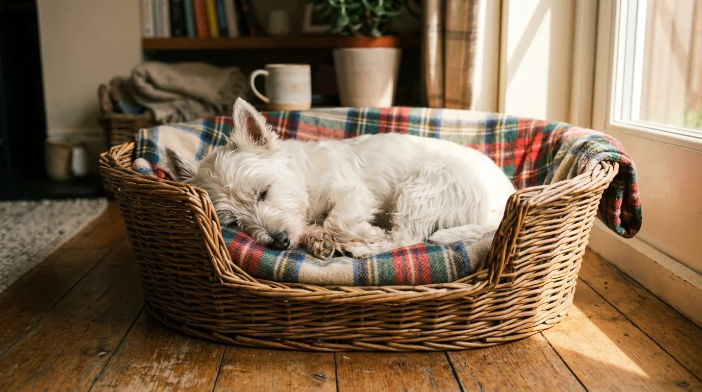 Dog sleeping in basket | best dog playpens Dog sleeping in basket — best dog playpens