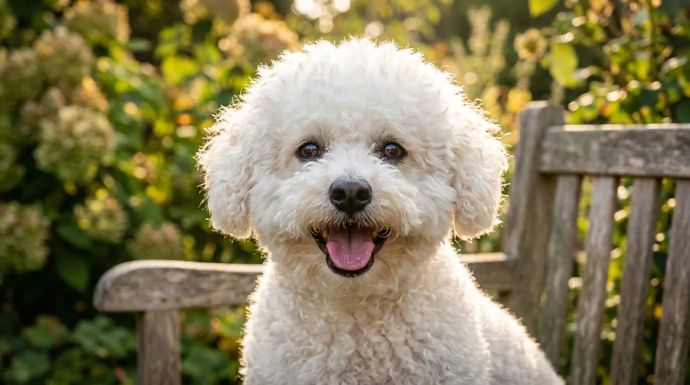 Bichon Frise panting happily — best enzymatic cleaners for dog urine
