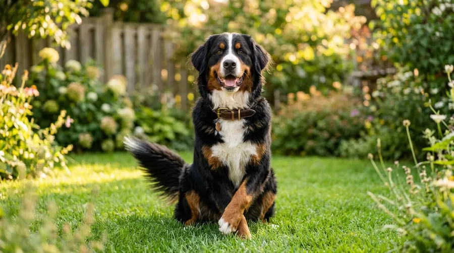 Bernese Mountain Dog sitting