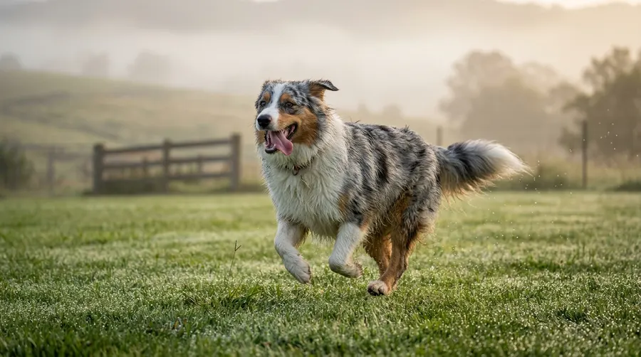 Australian Shepherd running