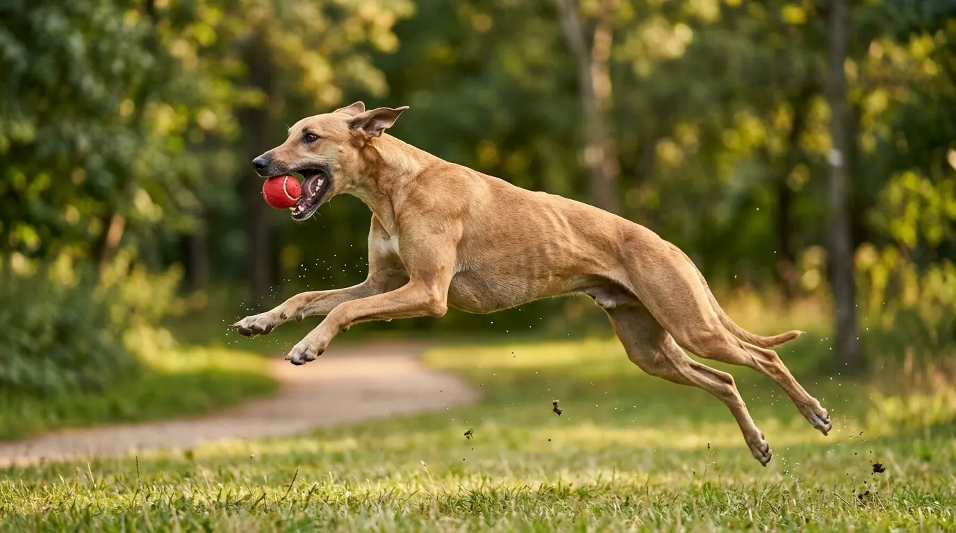 Xian Hound catching red ball | Calming & Health Supplements Treats Xian Hound catching red ball — Calming & Health Supplements Treats