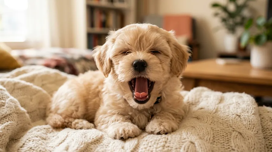 Puppy yawning indoors | Camera Video & Audio Specifications Puppy yawning indoors