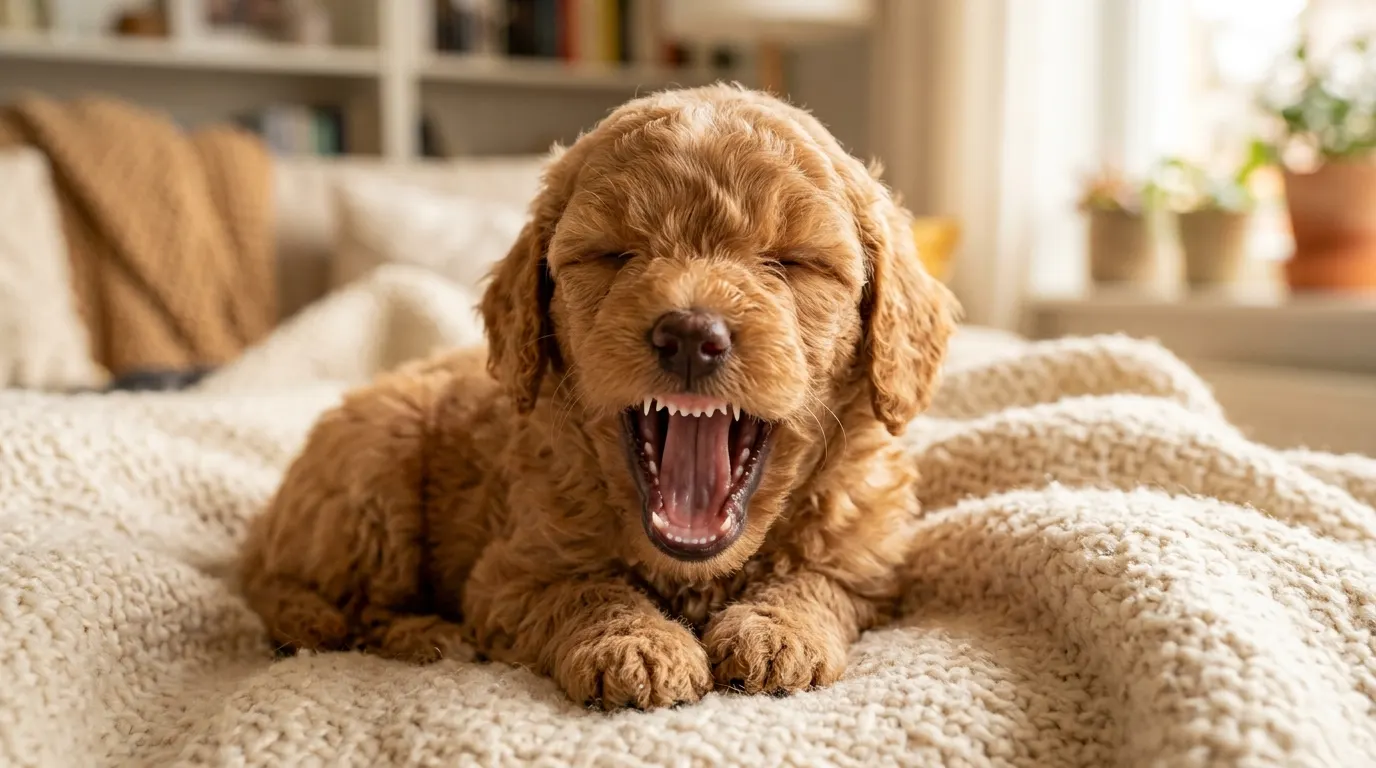 Puppy yawning indoors | Camera Video & Audio Specifications Puppy yawning indoors — Camera Video & Audio Specifications
