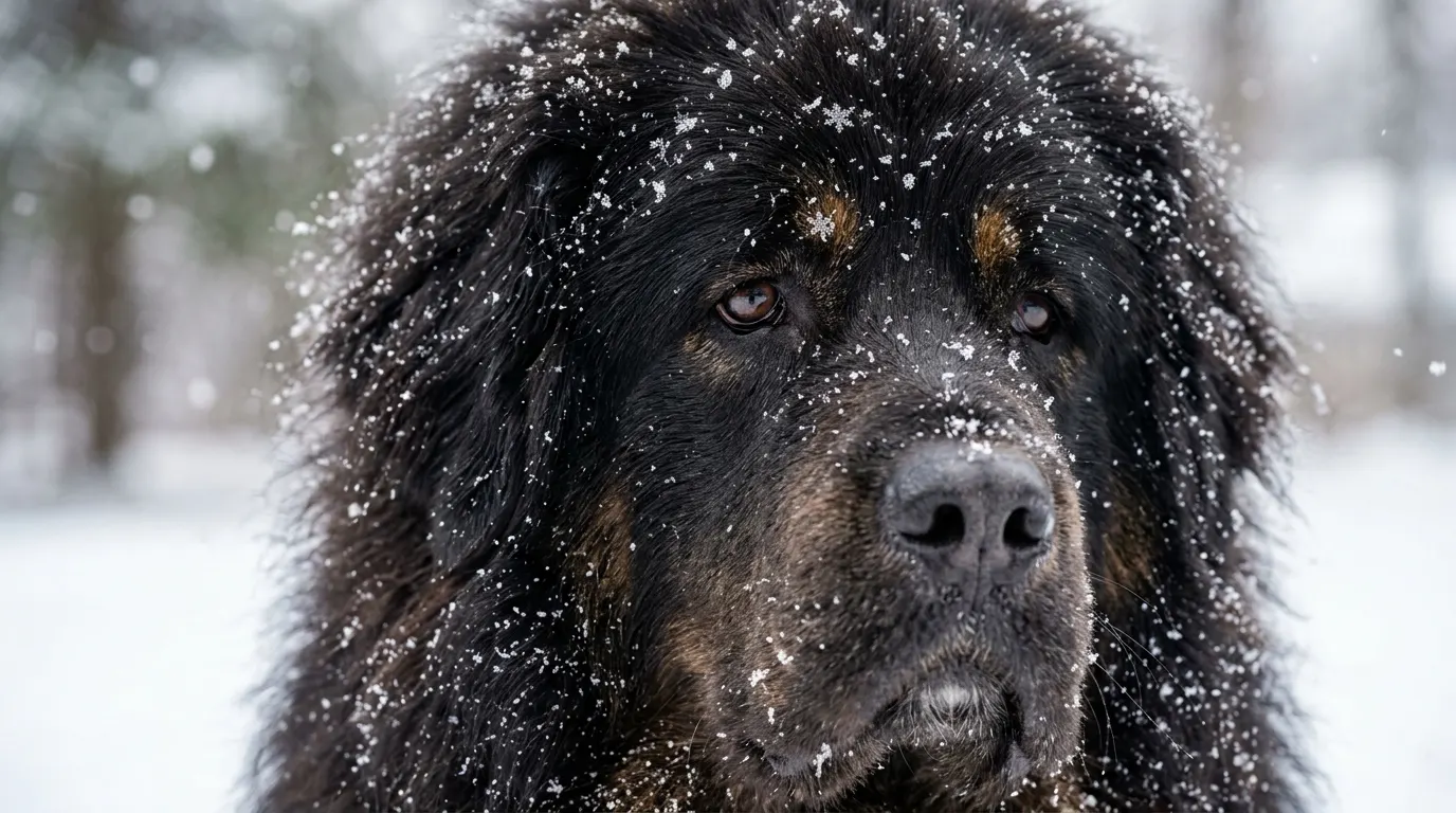 Tibetan Mastiff with snowflakes | Cooling Vests & Sun Protection Tibetan Mastiff with snowflakes — Cooling Vests & Sun Protection