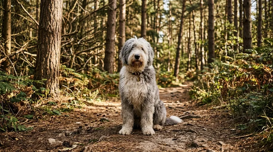 Old English Sheepdog sitting | Cremation & Memorial Keepsakes Old English Sheepdog sitting