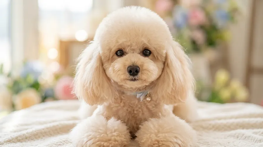 Toy Poodle looking at camera