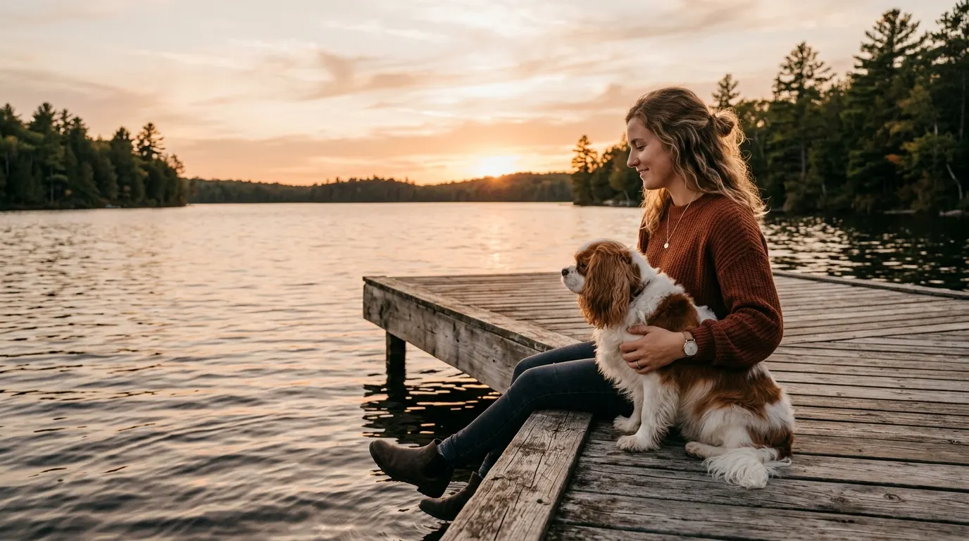 Person sitting with dog by — First Aid & Emergency Care