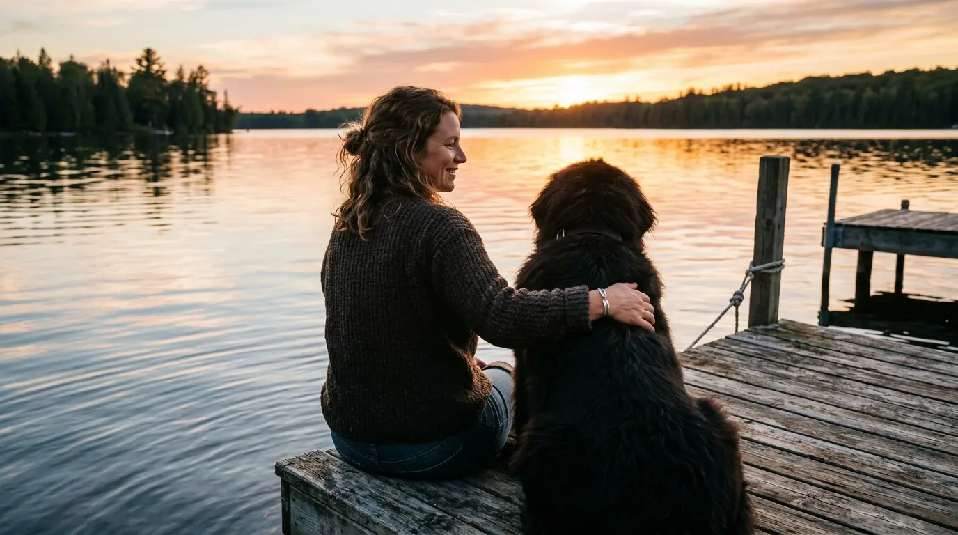 Person sitting with dog by | First Aid & Emergency Care Person sitting with dog by — First Aid & Emergency Care