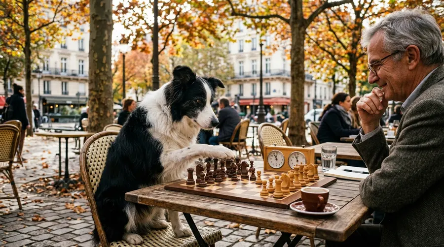 Border Collie playing chess | Flea, Lice & Tick Control Border Collie playing chess