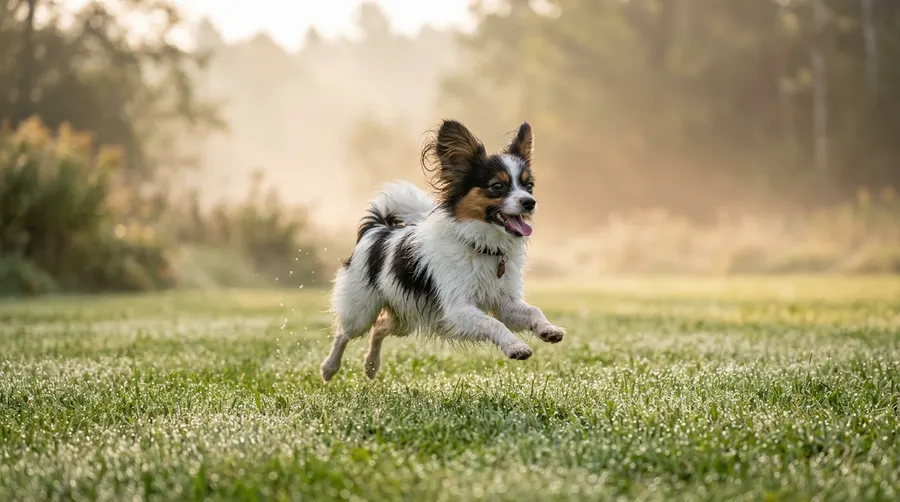 Papillon running on lawn | GPS Tracking & Smart Collars Papillon running on lawn