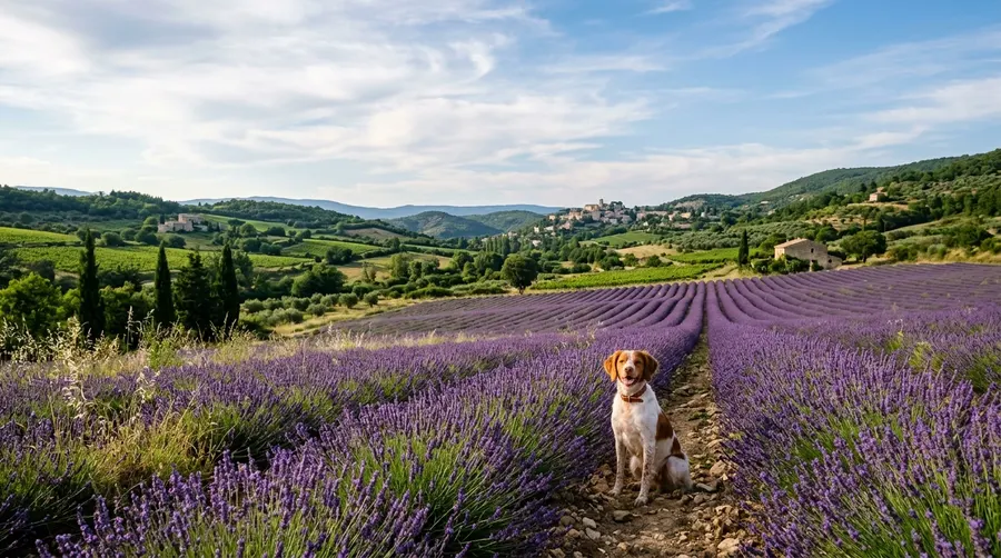 Brittany Spaniel sitting in field | Health Supplies Brittany Spaniel sitting in field