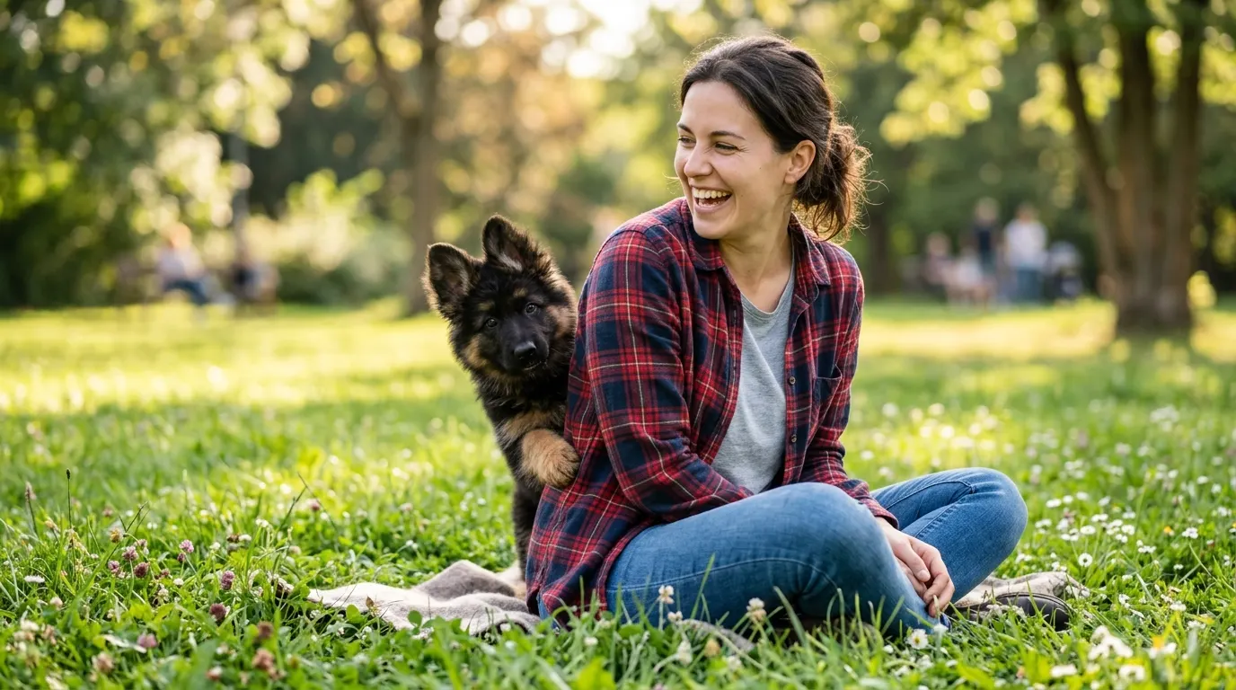 Person playing with puppy — Heavy Chewer Toys