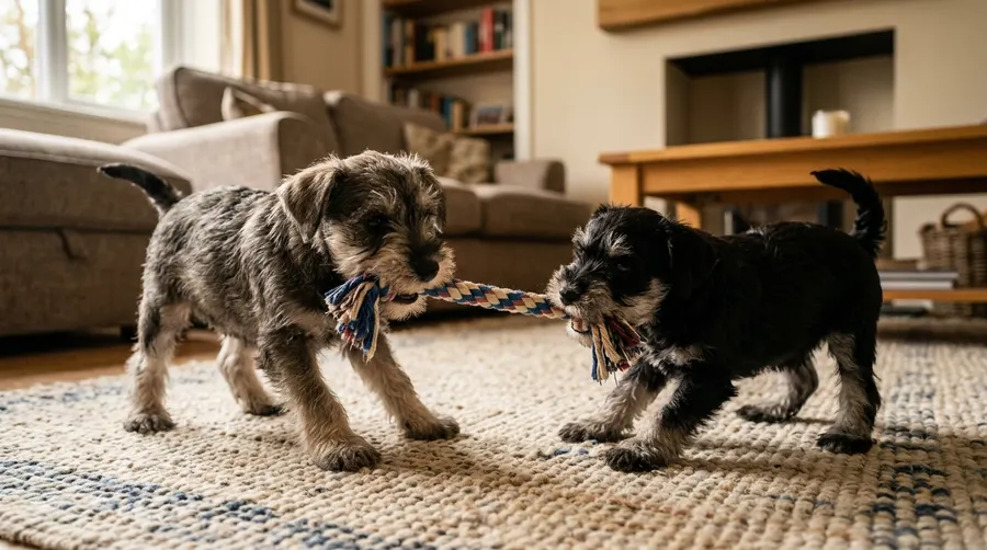 Puppies playing tug-of-war | Heavy Chewer Toys Puppies playing tug-of-war