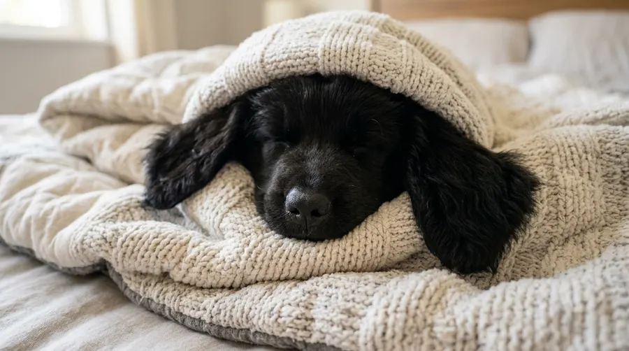 Newfoundland puppy sleeping