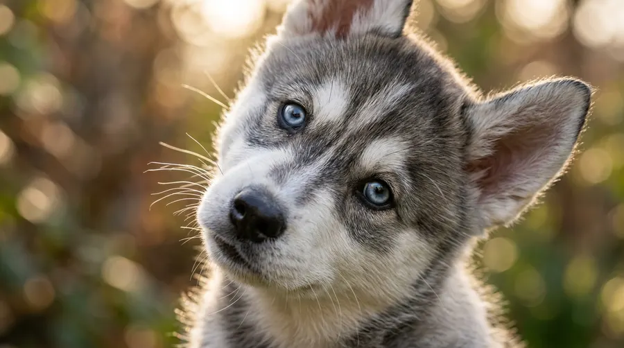 Husky tilting head in curiosity