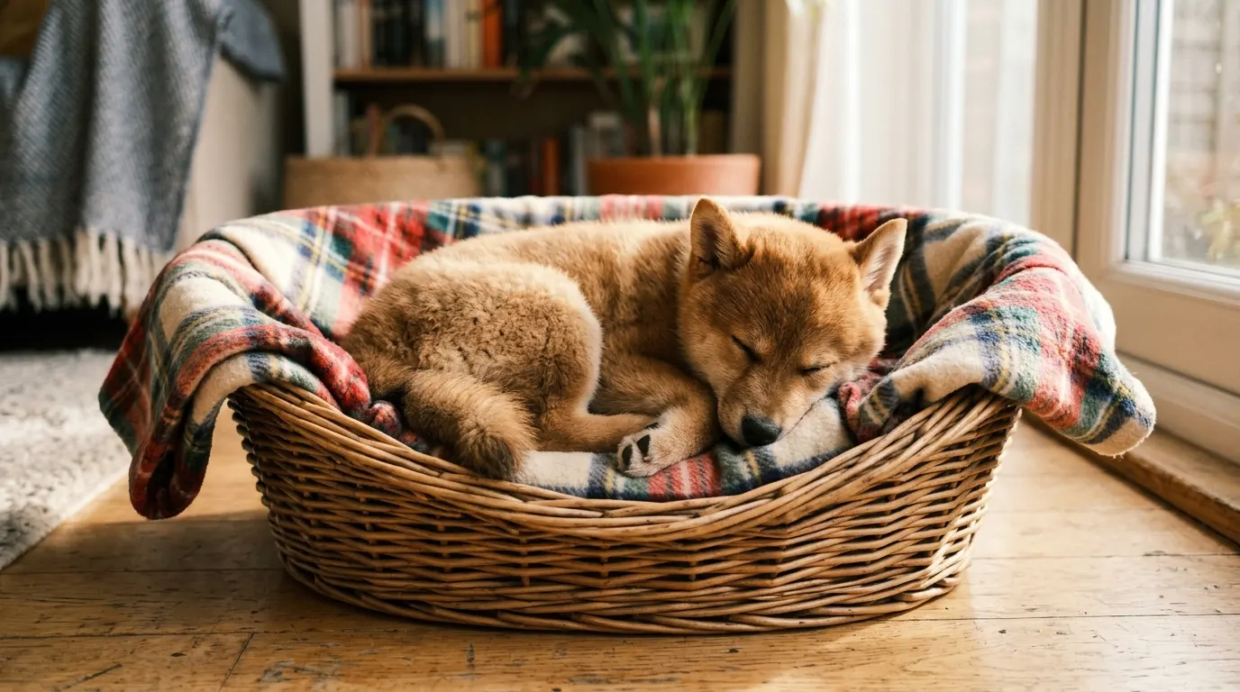 Shiba Inu puppy sleeping in — Indoor Crates