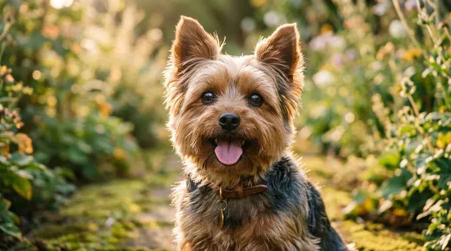 Yorkshire Terrier panting happily