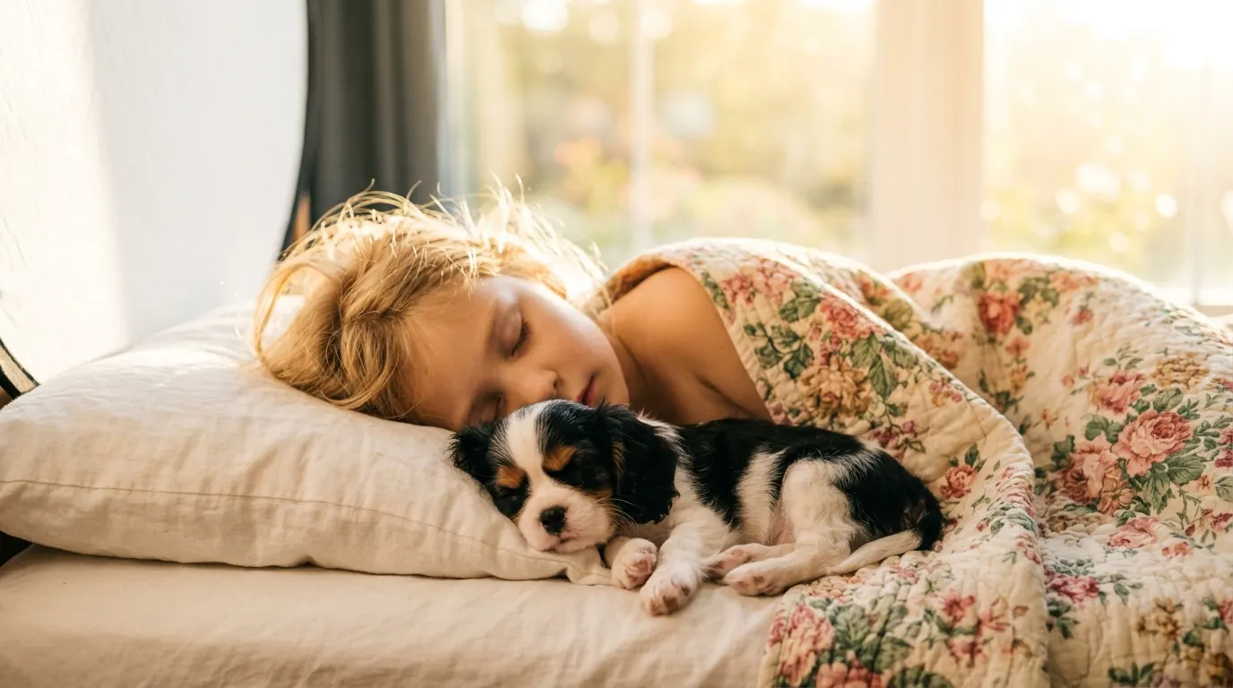 Child sleeping with puppy — Joint & Mobility Supplements