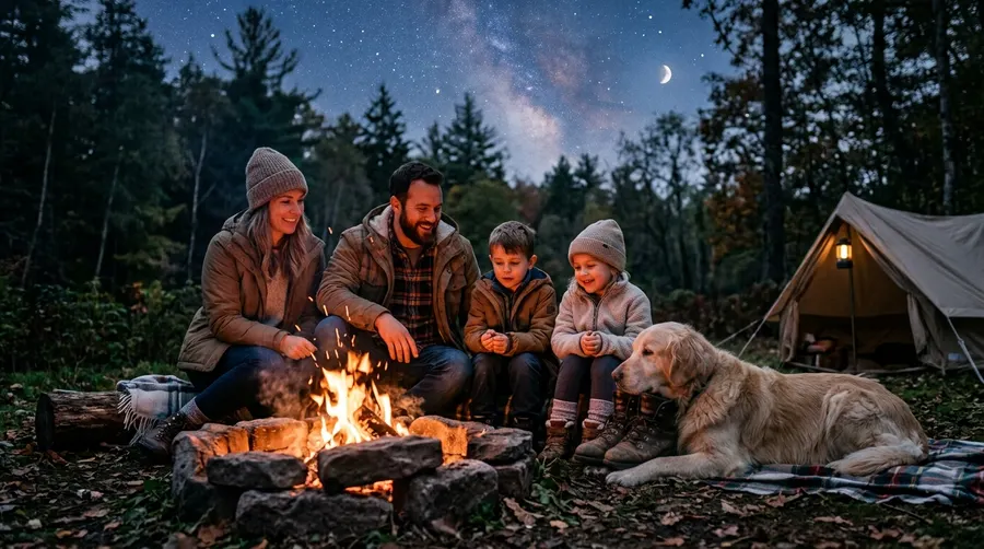 Family sitting around woodland | Joint & Mobility Supplements Family sitting around woodland