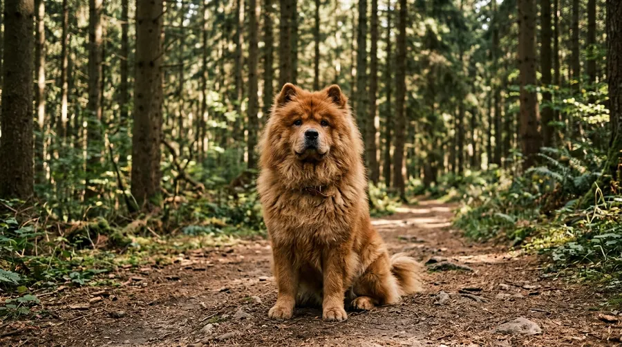 Chow Chow sitting on path | Leashes & Long-Lines Chow Chow sitting on path