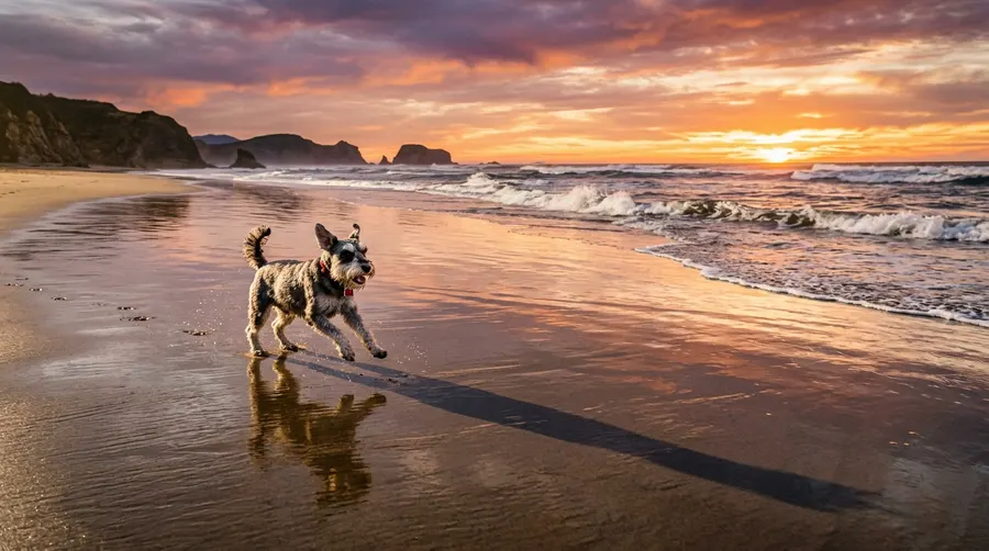 Miniature Schnauzer running on | Leashes & Long-Lines Miniature Schnauzer running on