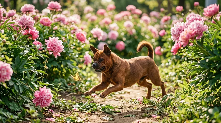 Dog pouncing on butterfly | Life Stage & Breed Size Diets Dog pouncing on butterfly