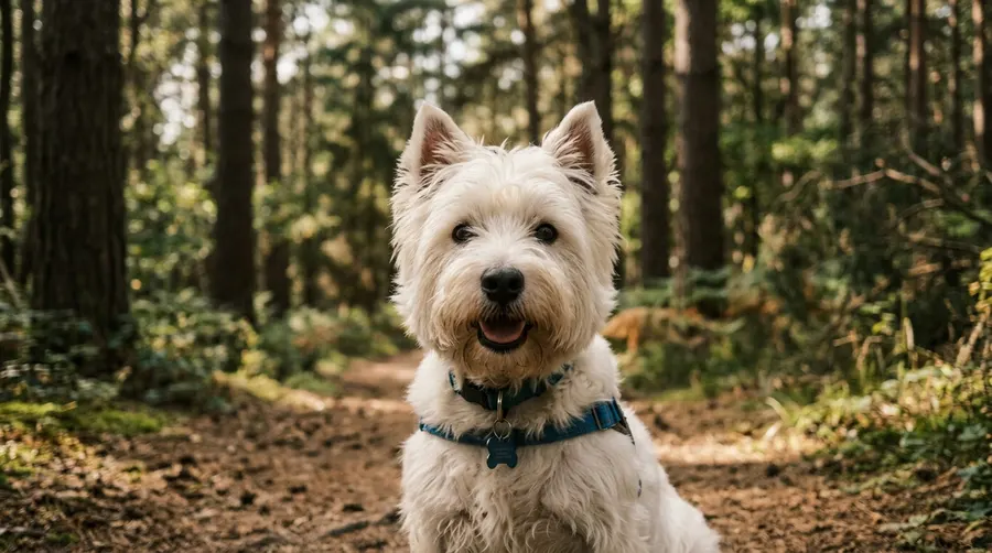 West Highland White Terrier sitting