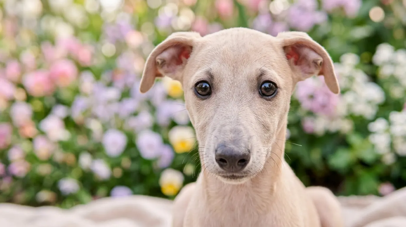 Whippet puppy looking at camera | Life Stage & Breed Size Diets Whippet puppy looking at camera — Life Stage & Breed Size Diets