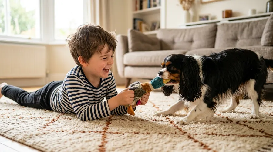 Boy playing with dog | Nails & Ears Boy playing with dog