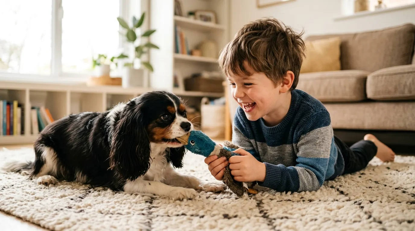 Boy playing with dog | Nails & Ears Boy playing with dog — Nails & Ears