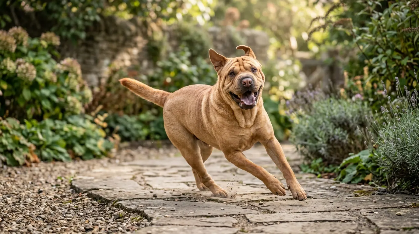 Shar Pei running on path | No-Pull & Ergonomic Harnesses Shar Pei running on path — No-Pull & Ergonomic Harnesses