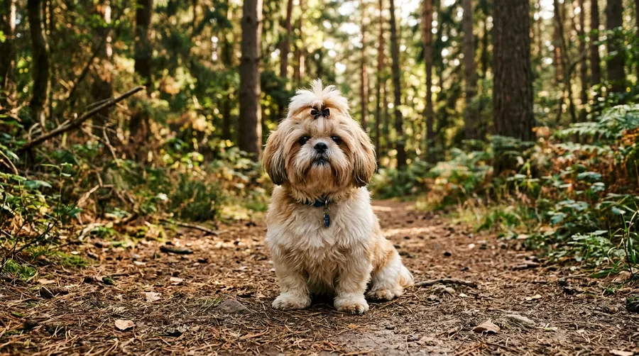 Shih Tzu sitting on path | No-Pull & Ergonomic Harnesses Shih Tzu sitting on path