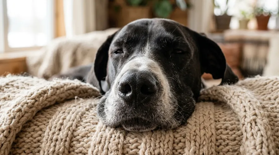 Great Dane resting on blanket | Orthopedic & Memory Foam Beds Great Dane resting on blanket