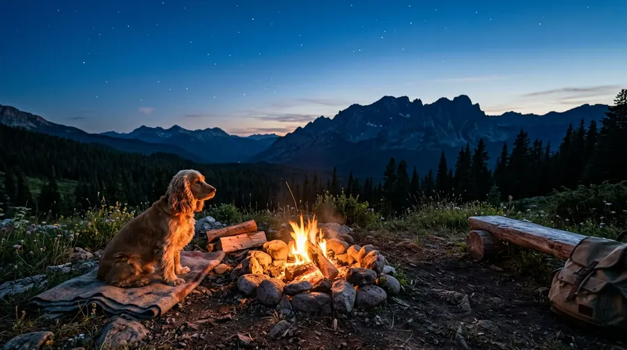 Cocker Spaniel beside campfire | Premise & Environmental Control Cocker Spaniel beside campfire