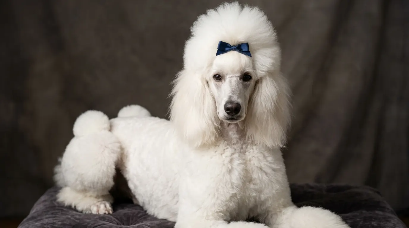 Standard White Poodle portrait | Premise & Environmental Control Standard White Poodle portrait — Premise & Environmental Control