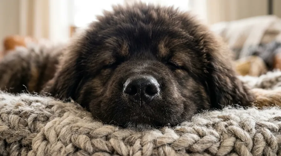 Tibetan Mastiff puppy resting head | Premise & Environmental Control Tibetan Mastiff puppy resting head