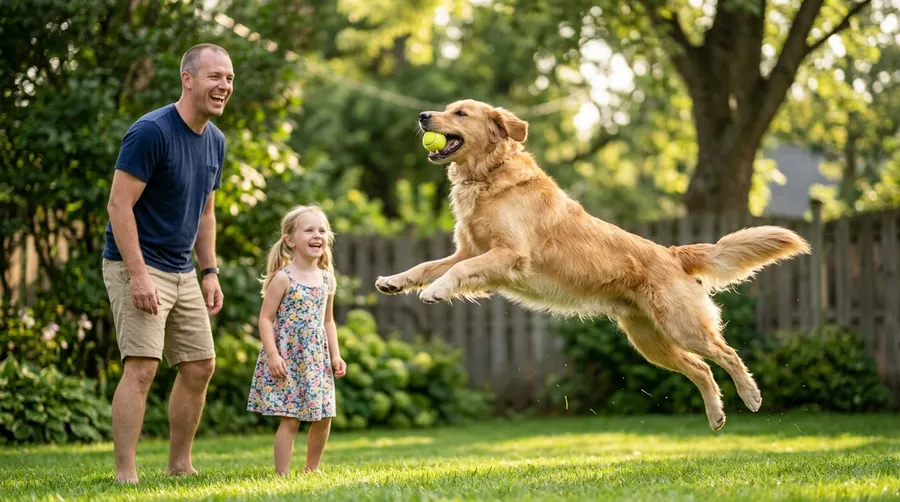 Father and daughter playing fetch | Privacy, Cloud & Storage Father and daughter playing fetch