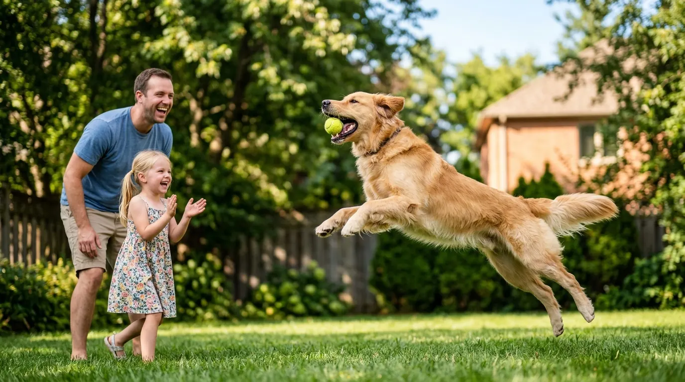 Father and daughter playing fetch | Privacy, Cloud & Storage Father and daughter playing fetch — Privacy, Cloud & Storage