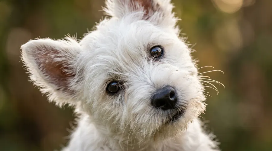 Dog tilting head in curiosity