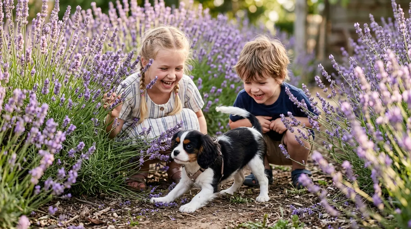 Siblings playing with puppy — Puzzles & Mental Enrichment