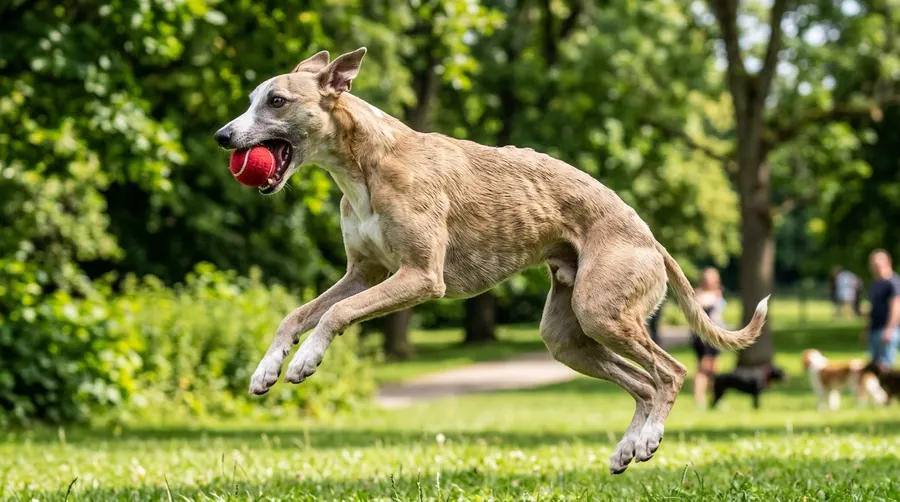 Whippet catching tennis ball | Puzzles & Mental Enrichment Whippet catching tennis ball