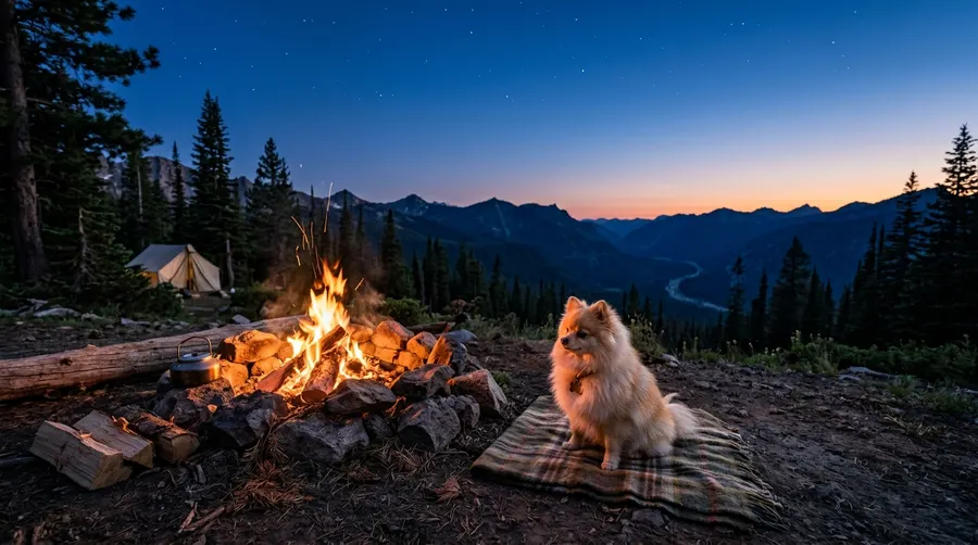 Pomeranian sitting beside campfire | Reinforcement & Clicker Tools Pomeranian sitting beside campfire